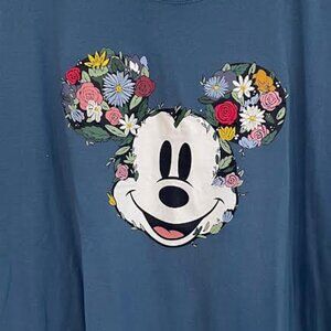 NWT Disney Mickey Mouse Floral Embroidered Ears T-Shirt (by Freeze)